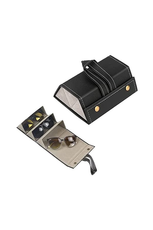 Rebanky Etui a Lunettes avec Compartiment Portable Etui a Lunettes Pliable Boite de Rangement Lunettes Voyage Boite Lunettes 