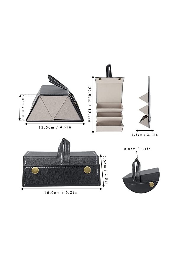 Rebanky Etui a Lunettes avec Compartiment Portable Etui a Lunettes Pliable Boite de Rangement Lunettes Voyage Boite Lunettes 