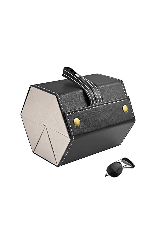 Choonjin Etui lunettes de Soleil De Voyage Portable, Grande capacité etui lunettes rigide à 6 Fentes, Pliable Étui rangement 