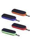 Ktnyl 4 Pièces Étui Rigide Lunette, Étui à lunettes de Voyage, Etui Lunettes Souple, Étui à lunettes Fermeture Éclair Tissu, 