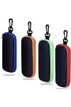 Ktnyl 4 Pièces Étui Rigide Lunette, Étui à lunettes de Voyage, Etui Lunettes Souple, Étui à lunettes Fermeture Éclair Tissu,