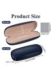 aurorayer Lot de 3 étuis à lunettes rigides en cuir synthétique avec 3 chiffons de nettoyage, étui portable pour lunettes de 