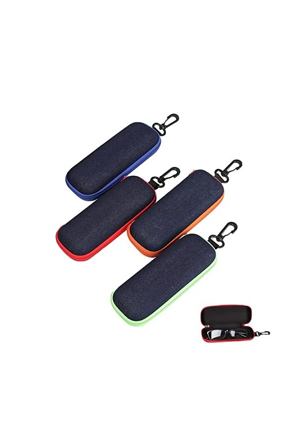 ZJYY Étui à Lunettes de Voyage, 4 Pièces Étui Rigide Lunette, Étui Rigide à Lunettes de Soleil, Étui à Lunettes de Voyage à G