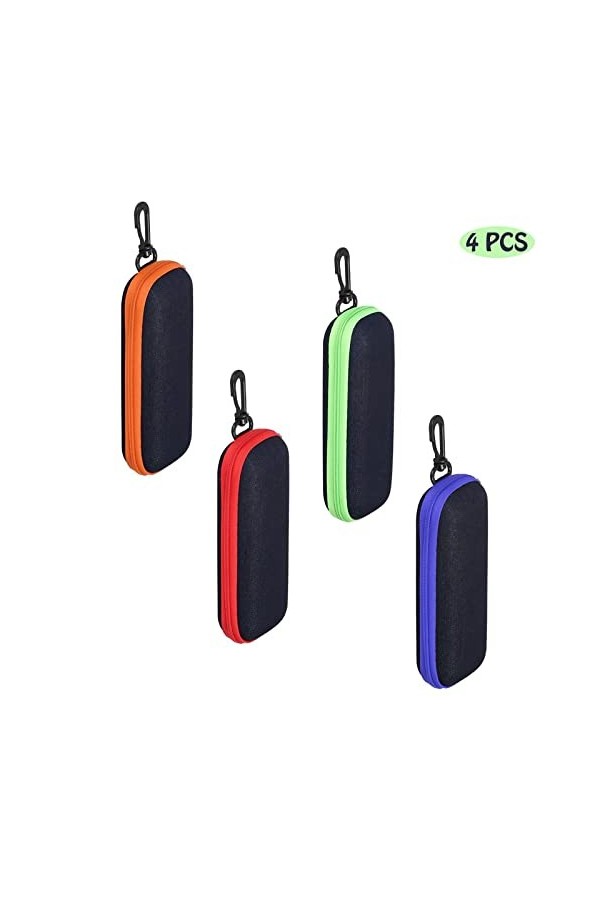 ZJYY Étui à Lunettes de Voyage, 4 Pièces Étui Rigide Lunette, Étui Rigide à Lunettes de Soleil, Étui à Lunettes de Voyage à G