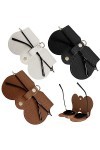 Ksndurn Lot de 3 étuis à lunettes de soleil à suspendre - Étui à lunettes de soleil en cuir souple noir, marron, gris , mult