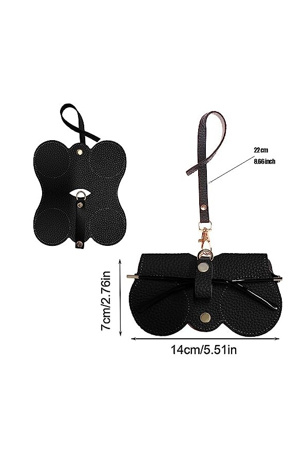 Ksndurn Lot de 3 étuis à lunettes de soleil à suspendre - Étui à lunettes de soleil en cuir souple noir, marron, gris , mult