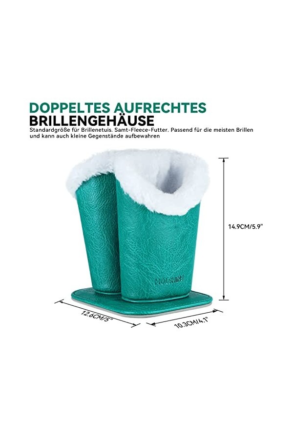 molshine Doublure en Peluche Douce Double Porte-lunettes Montant avec Base Magnétique Lunettes Stand Étui à Lunettes sur Tabl