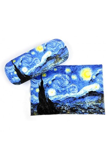Fridolin Étui à lunettes Kit de rigide stoffbezogen avec chiffon "Van Gogh Nuit étoilée