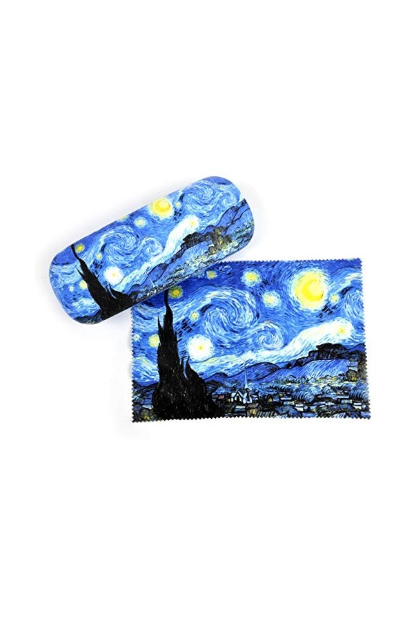 Fridolin Étui à lunettes Kit de rigide stoffbezogen avec chiffon "Van Gogh Nuit étoilée