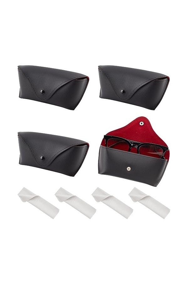 PH PandaHall Étui à Lunettes en Cuir Étui à Lunettes de Soleil Portable Organisateur de Lunettes en Cuir Imitation Pochette à