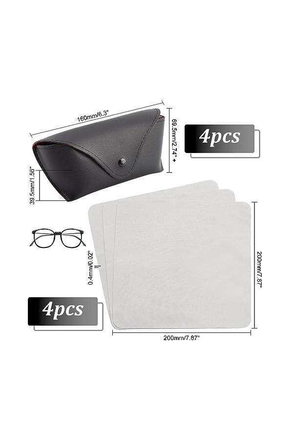 PH PandaHall Étui à Lunettes en Cuir Étui à Lunettes de Soleil Portable Organisateur de Lunettes en Cuir Imitation Pochette à