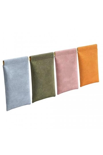 Baluue 4 Pièces Sac De Rangement Pour Lunettes à Étuis à Lunettes Souples Pochette à Lunettes Petite Pochette En Cuir Valise 