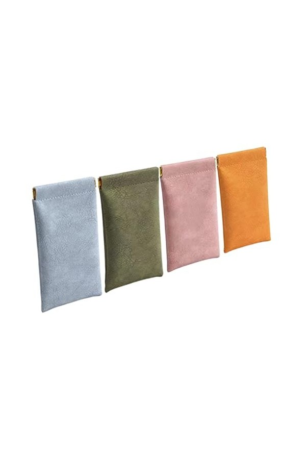 Baluue 4 Pièces Sac De Rangement Pour Lunettes à Étuis à Lunettes Souples Pochette à Lunettes Petite Pochette En Cuir Valise 