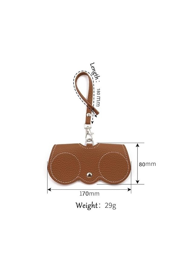 Keweni Lot de 3 sacs à lunettes de soleil en cuir souple, étui portable fin pour lunettes de soleil avec lanière et pochette 