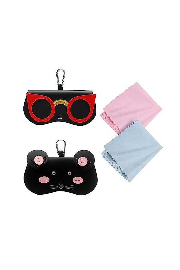 YouYuerÉtui à Lunettes Universel,2PCS Portable Étui à Lunettes de Soleil,Étui de Rangement pour Lunettes,Sac à Lunettes Porta