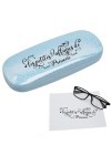 Taperso Etui a lunettes bleu a paillette motif Les petites affaires de personnalisable