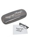 Taperso Etui a lunettes Noir a paillette motif Maman trop chouette