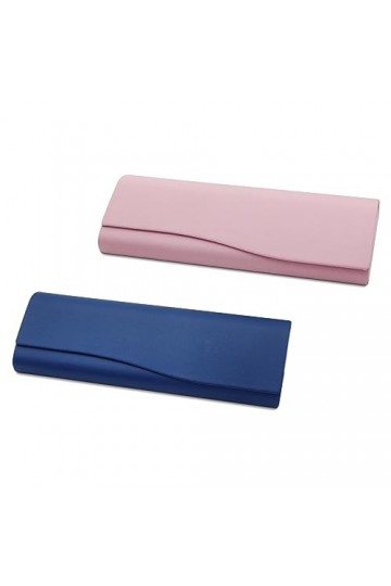 FuninCrea Lot de 2 étuis à lunettes, étui à lunettes en cuir avec 3 chiffons de polissage argentés, étui à lunettes étui de p