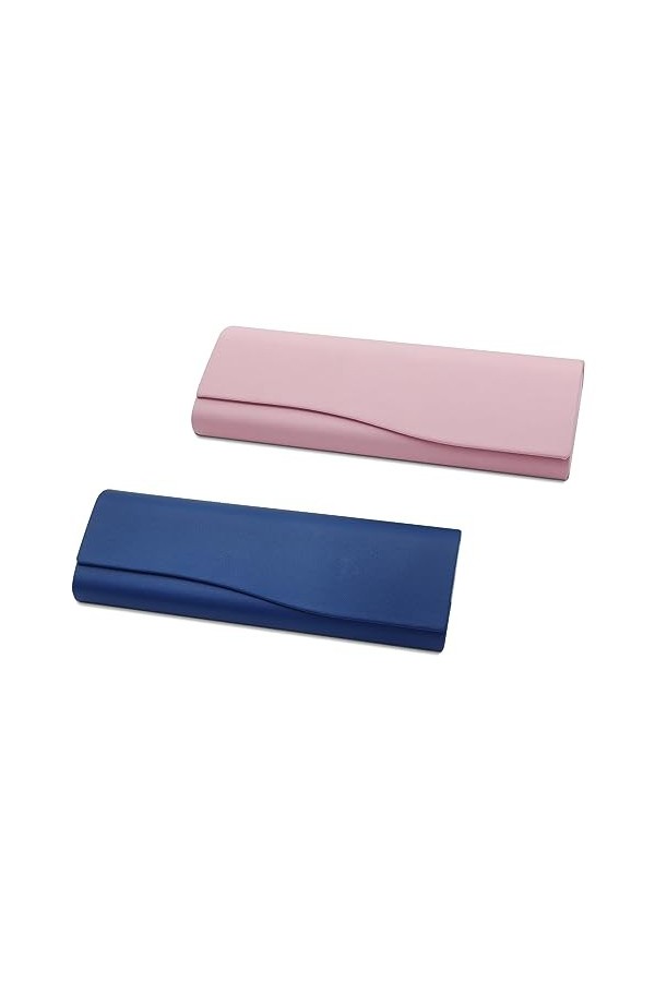 FuninCrea Lot de 2 étuis à lunettes, étui à lunettes en cuir avec 3 chiffons de polissage argentés, étui à lunettes étui de p