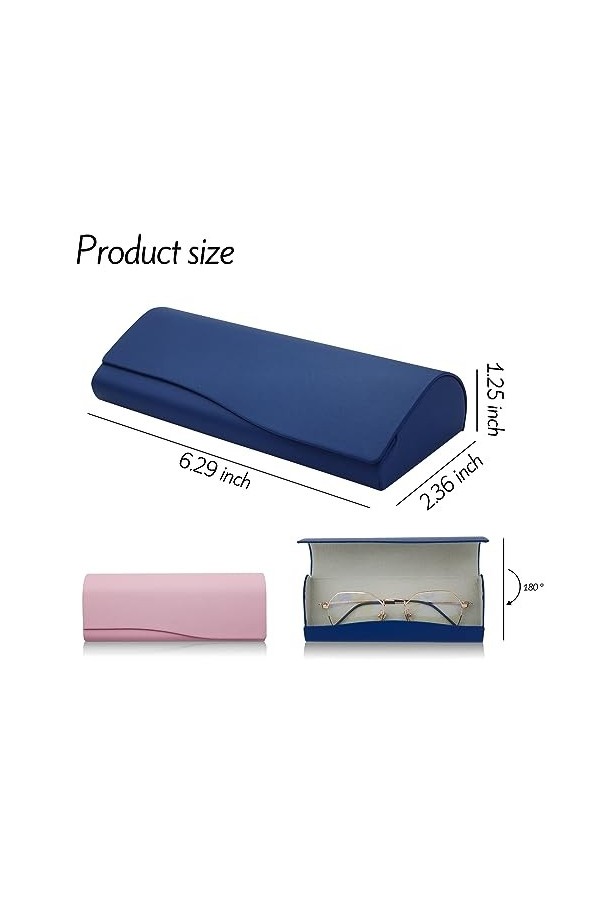 FuninCrea Lot de 2 étuis à lunettes, étui à lunettes en cuir avec 3 chiffons de polissage argentés, étui à lunettes étui de p