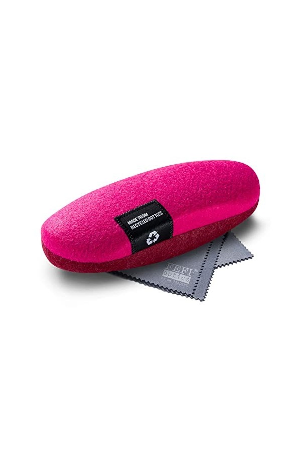 FEFI - Étui à lunettes rigide avec revêtement en feutre en bouteilles PET recyclées, Rose, M