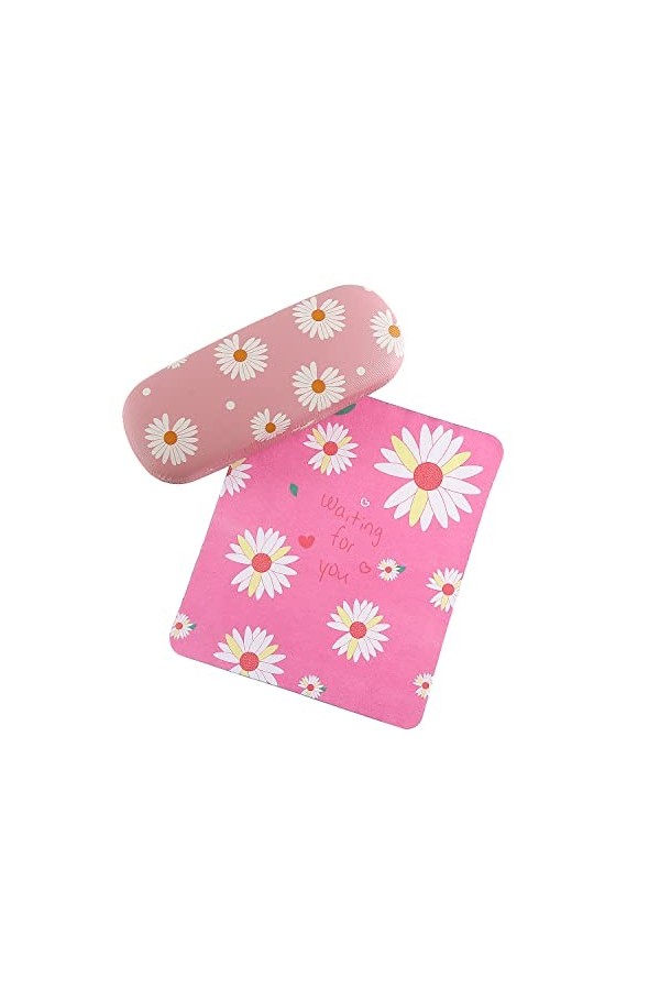 LFYXCW Étui à lunettes pour femmes et filles - Étui de protection rigide avec chiffon de nettoyage, Étui à lunettes bleu, tai