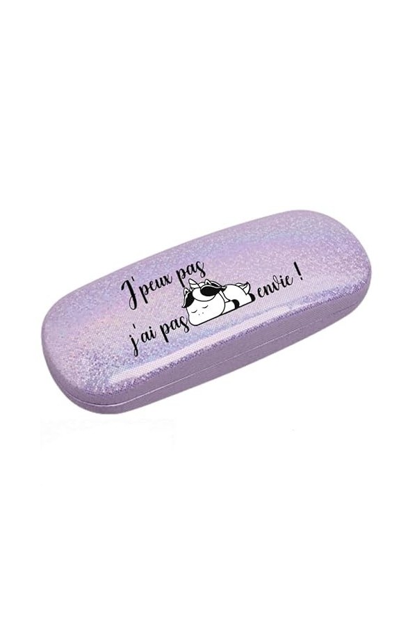 Taperso Etui a lunettes violet a paillette motif Licorne jpeux pas