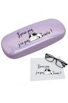 Taperso Etui a lunettes violet a paillette motif Licorne jpeux pas