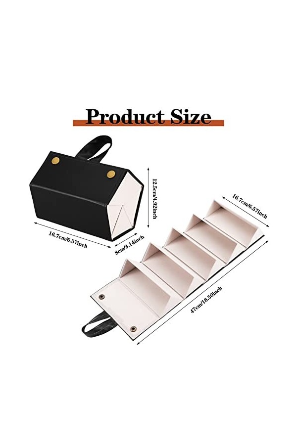 Heyu-Lotus Étui à lunettes - Rangement pour lunettes de soleil - Pliable - Pour ranger 5 lunettes - Étui à lunettes en cuir p