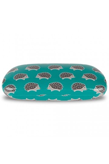 LAGO TERRA Étui à lunettes rigide imprimé hérisson, Vert, M