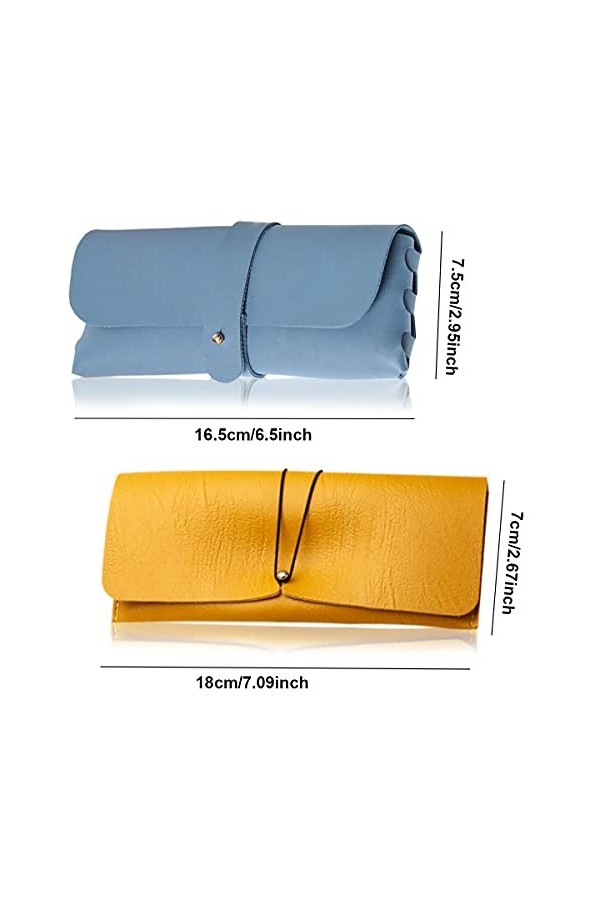 Senteen Etui Lunettes Cuir, 4pcs Etui Lunettes Soleil Souple Boîte à Lunettes Portable Souple Pu Cuir Sac Lunettes Eyeglass C