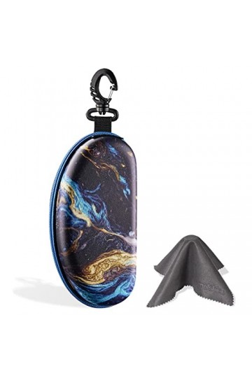 molshine Étui à lunettes de soleil surdimensionné, grande boîte à lunettes, sac à lunettes de plongée à glissière avec croche