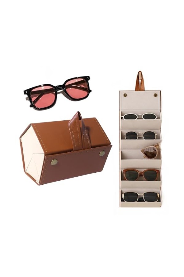 Killogood Organisateur de lunettes - Support mural pliable - Rangement pour lunettes de soleil - Pour homme et femme 5 lunet