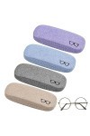 Lot de 4 étuis à lunettes rigides portables pour lunettes et lunettes de soleil