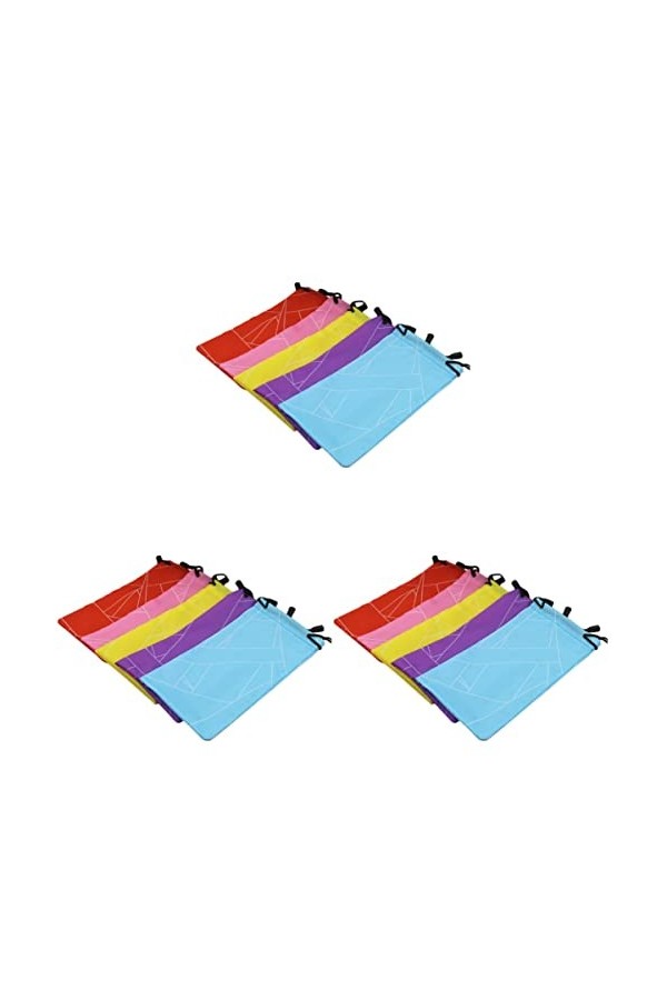 NUOBESTY Lot de 15 sacs avec cordon de serrage pour lunettes de vue pour le nettoyage de bijoux de mariage aléatoires pour lu