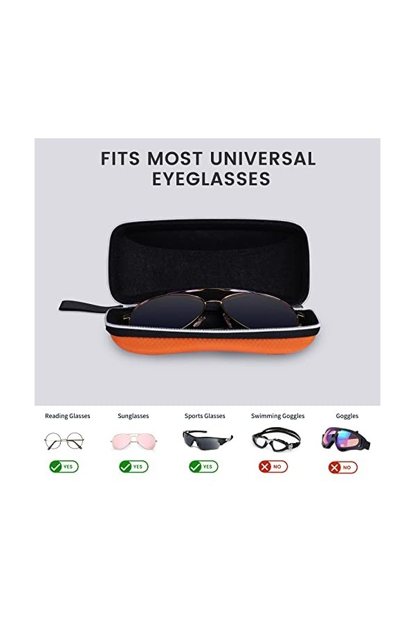 molshine 3 pièces étui à lunettes de soleil à coque dure portable, étui à lunettes de voyage à glissière pour femmes hommes s