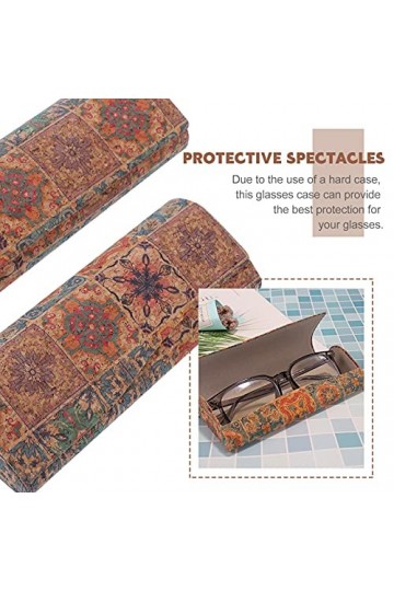 DOITOOL Lot de 2 étuis à Lunettes rigides en Cuir synthétique - Style Vintage - Antichoc - pour Adultes et Enfants - Couleurs