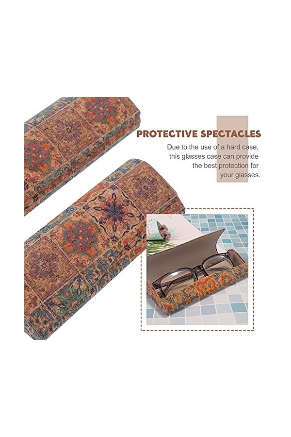 DOITOOL Lot de 2 étuis à Lunettes rigides en Cuir synthétique - Style Vintage - Antichoc - pour Adultes et Enfants - Couleurs