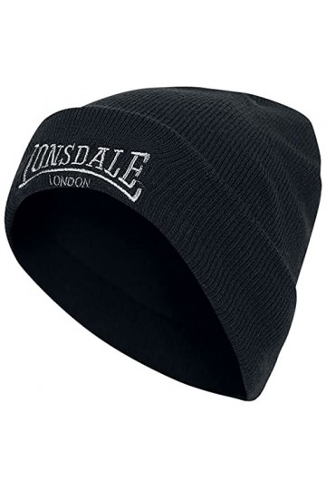 Lonsdale Dundee Bonnet Beanie, Noir, Taille Unique Mixte