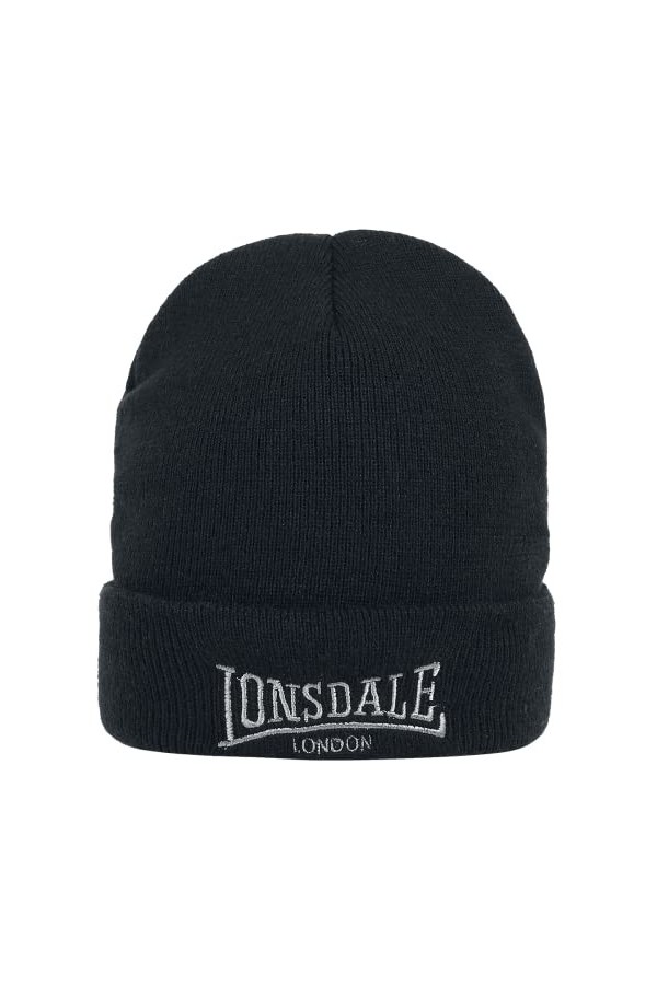 Lonsdale Dundee Bonnet Beanie, Noir, Taille Unique Mixte