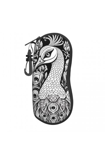 YAXRO Lot de 2 étuis à lunettes Motif paon épais Noir, Noir , taille unique