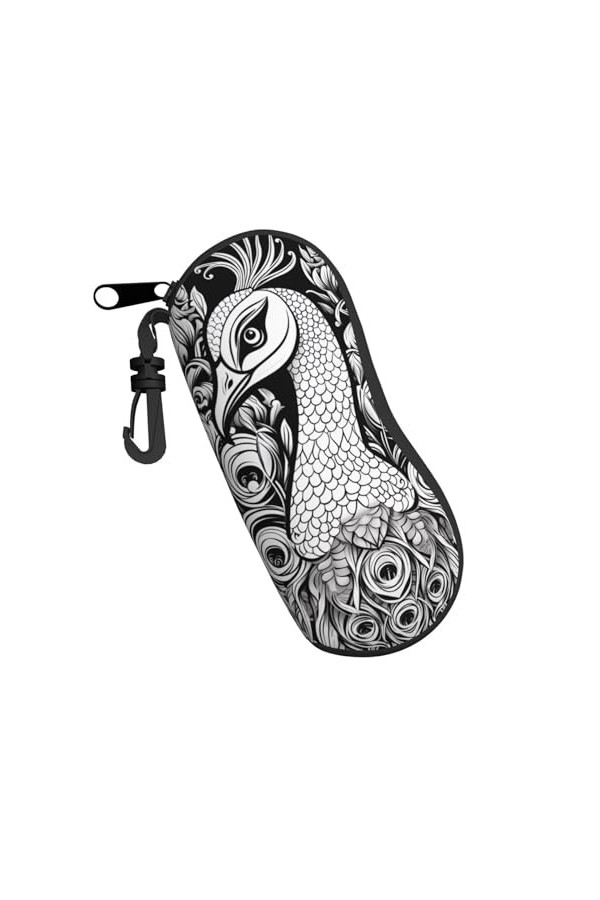 YAXRO Lot de 2 étuis à lunettes Motif paon épais Noir, Noir , taille unique