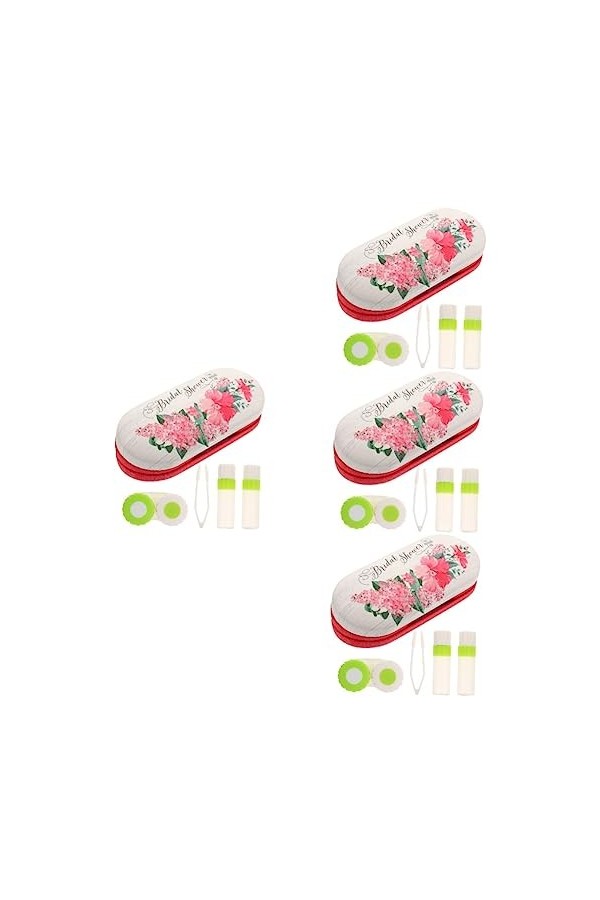 Lurrose 1 Jeu Étui à Lunettes Double Couche Étui à Lunettes Avec Pince à Miroir Pinces à Lentilles Étui à Lunettes Personnali