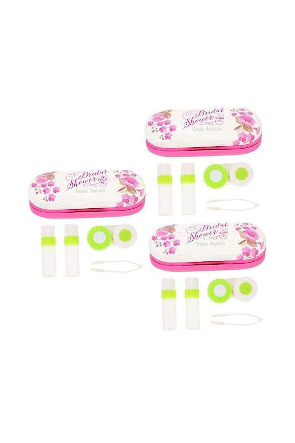 Lurrose 1 Jeu Étui à Lunettes Double Couche Étui à Lunettes Avec Pince à Miroir Pinces à Lentilles Étui à Lunettes Personnali