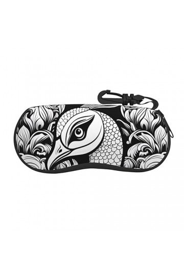 YAXRO Lot de 2 étuis à lunettes Motif paon épais Noir, Noir , taille unique