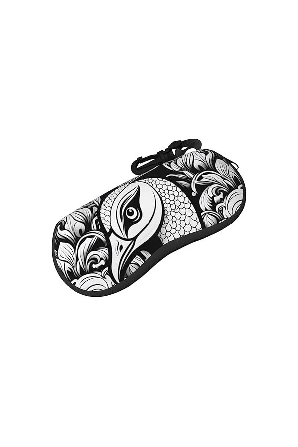 YAXRO Lot de 2 étuis à lunettes Motif paon épais Noir, Noir , taille unique