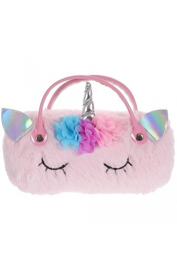 EXCEART Boîte Étui à Lunettes En Peluche Sac à Main Moelleux Étui à Lunettes Avec Poignée Lunettes De Soleil Femmes Lunettes 