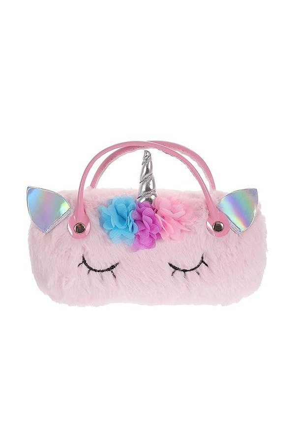 EXCEART Boîte Étui à Lunettes En Peluche Sac à Main Moelleux Étui à Lunettes Avec Poignée Lunettes De Soleil Femmes Lunettes 