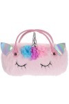 EXCEART Boîte Étui à Lunettes En Peluche Sac à Main Moelleux Étui à Lunettes Avec Poignée Lunettes De Soleil Femmes Lunettes 