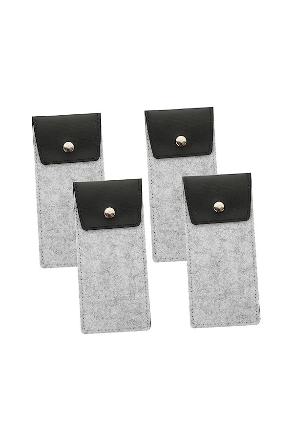 STOBOK 4 Pièces Étui À Crayons En Feutre Pochettes À Lunettes Souples Étui À Lunettes En Feutre Doux Étui De Poche Pour Lunet